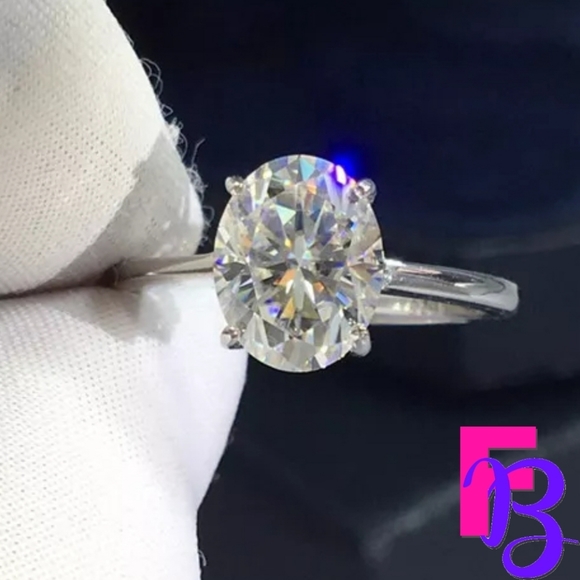 2 CT Moissanite Oval Engagement Ring Anniversary Birthday Gift - Picture 4 of 17